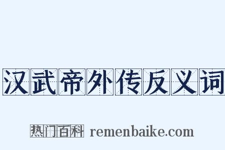 汉武帝外传反义词是什么意思的图片